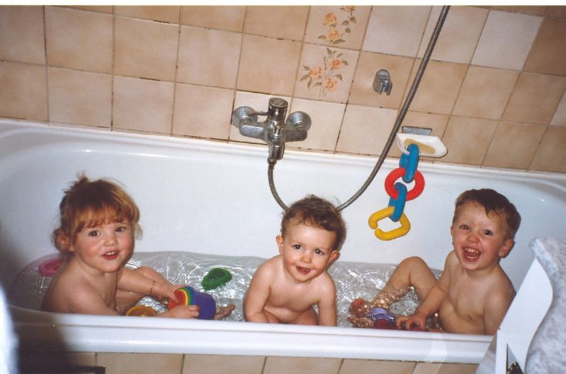 dans la baignoire
